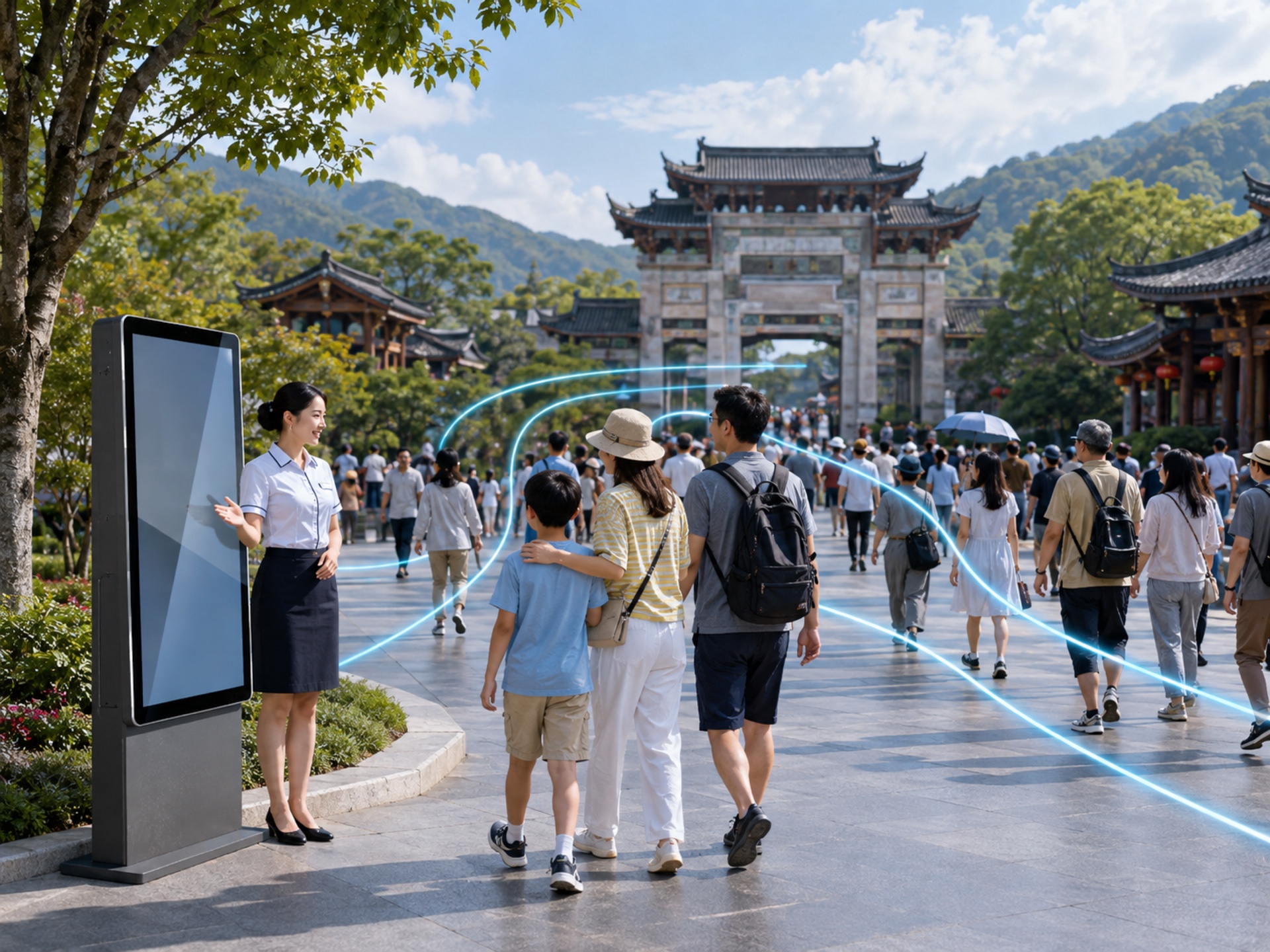 文旅行业大模型节假日客流疏导场景配图