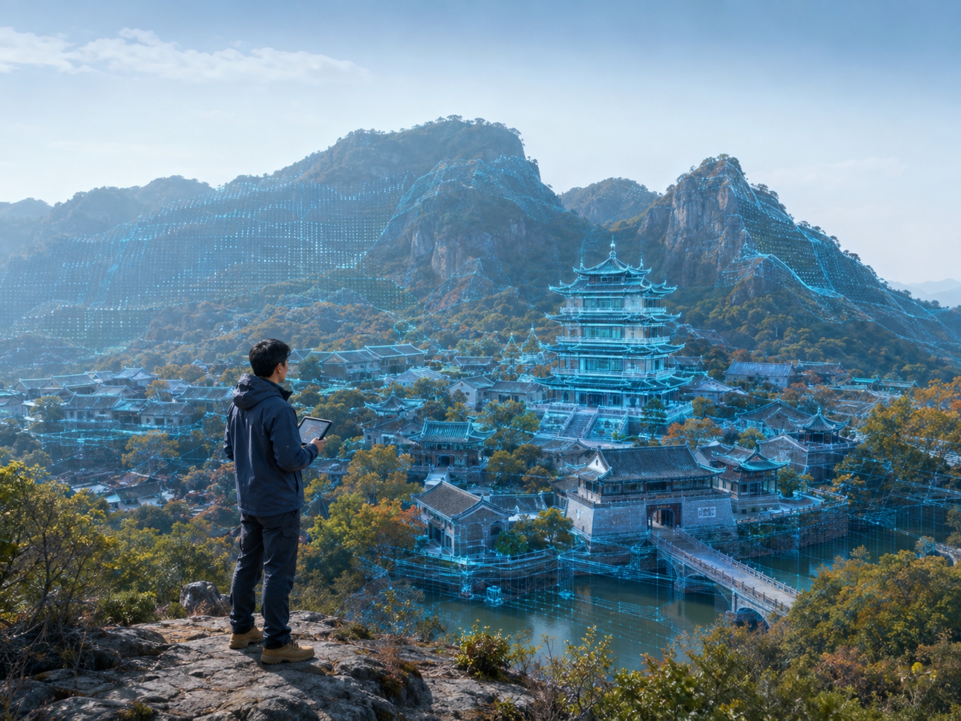 实景三维重建系统数字孪生景区场景配图